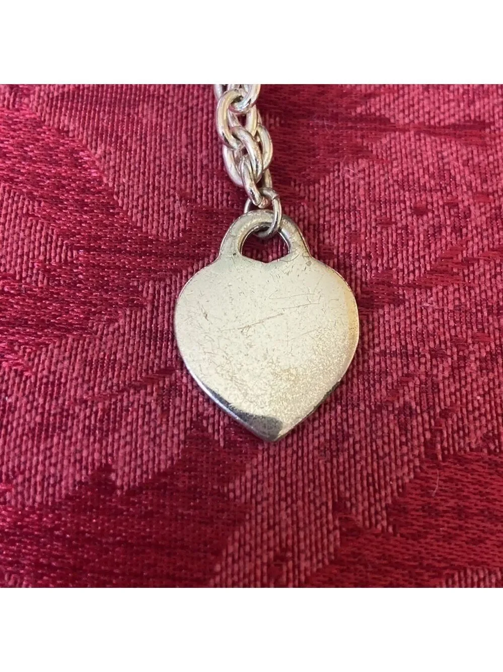 𝅺Letter A Heart Chunky Silver Chain Necklace